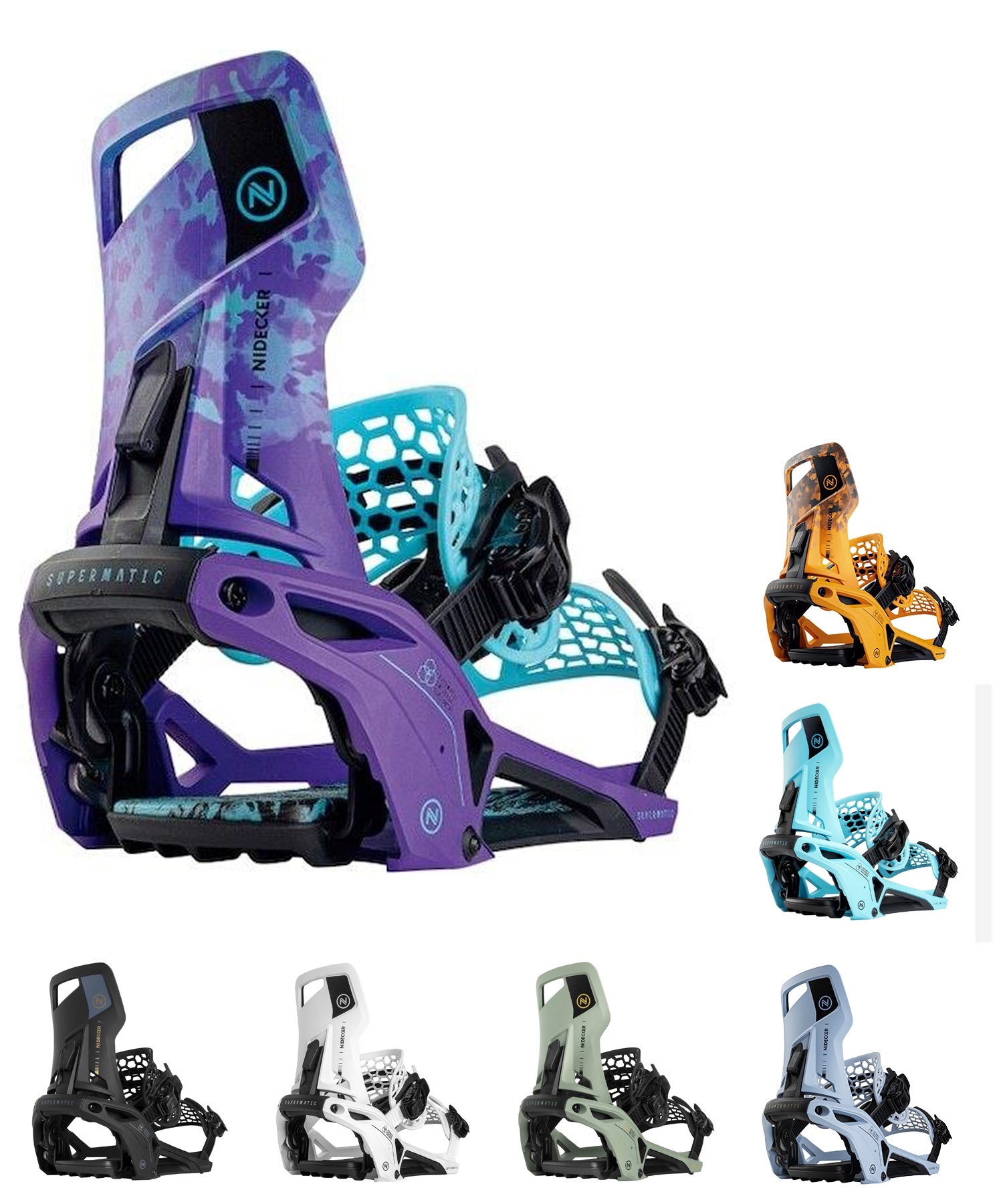 NIDECKER ナイデッカー SUPERMATIC スノーボード バイン ビンディング ユニセックス クイックエントリー 24-25モデル LL E2(WHITE-M)