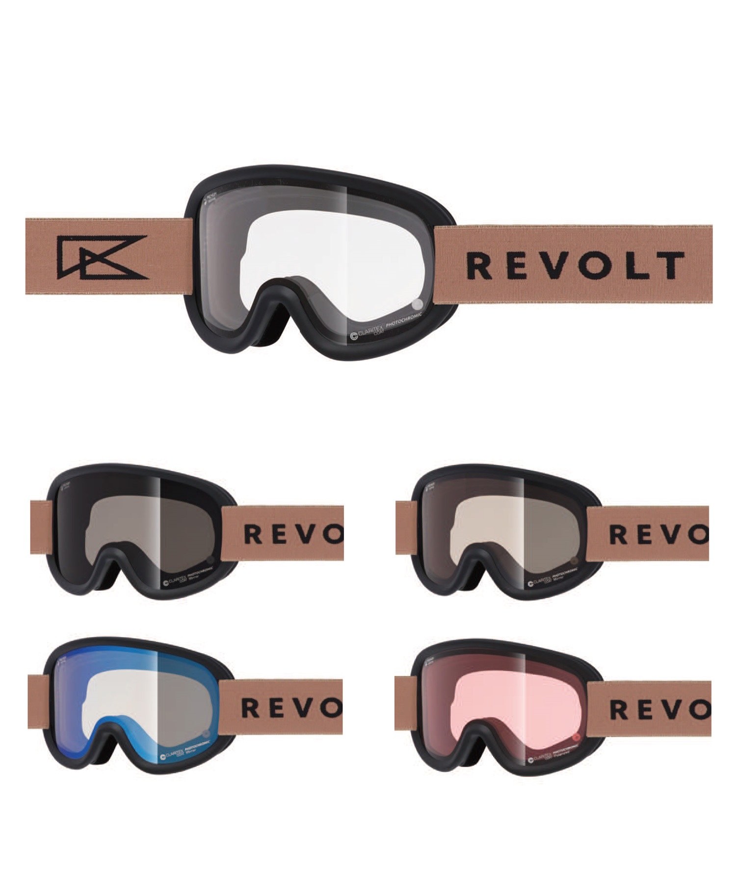 REVOLT リボルト SUPER LIGHT FRAME R25MBK 調光レンズ 平面レンズ スノーボード ゴーグル ユニセックス ムラサキスポーツ 24-25モデル LL J17(BGP-ONESIZE)