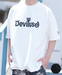 DEVILUSE デビルユース メンズ ラッシュガード 半袖 Tシャツ オーバーサイズ 水陸両用 ムラサキスポーツ限定 243OO1ST301DU(WHT-M)