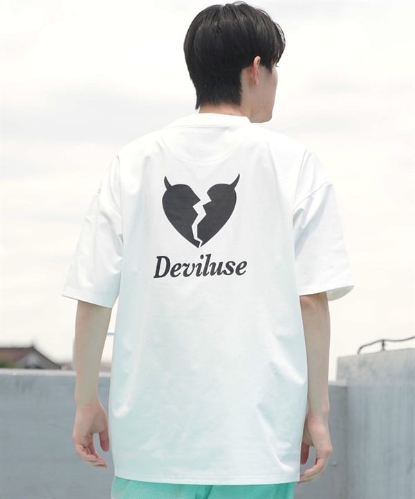 DEVILUSE デビルユース メンズ ラッシュガード 半袖 Tシャツ オーバーサイズ 水陸両用 ムラサキスポーツ限定 243OO1ST303DU(WHT-M)