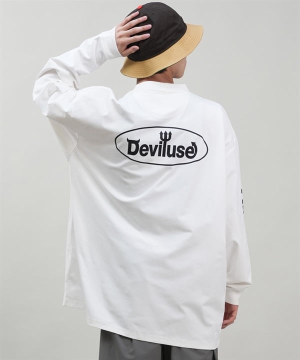 DEVILUSE デビルユース メンズ ラッシュガード 長袖 Tシャツ オーバーサイズ 水陸両用 ムラサキスポーツ限定 243OO1LT089DU(WHT-M)