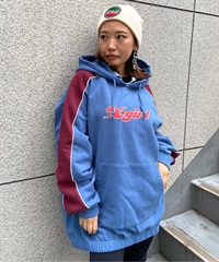 X-GIRL/エックスガール  CONTRAST COLOR SWEAT HOODIE レディース プルオーバー パーカー 105233012022(BLUE-M)