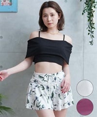 LAETITIA レリッタ 水着 レディース  オフショルダー 花柄 ショートパンツ 3点セット 441401(WT-9)