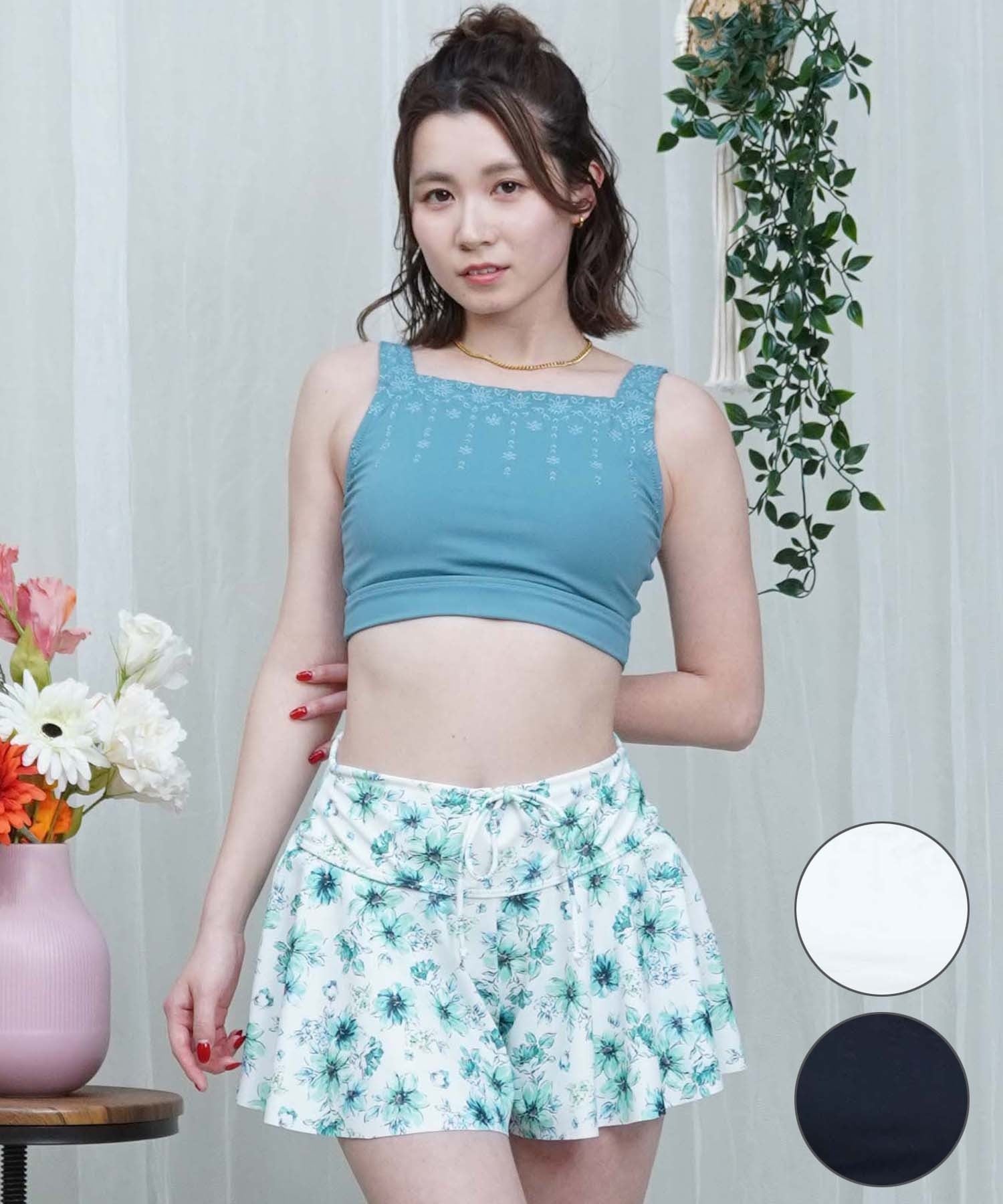 LAETITIA レリッタ 水着 レディース タンキニ 花柄 3点セット 441301(WT-9)