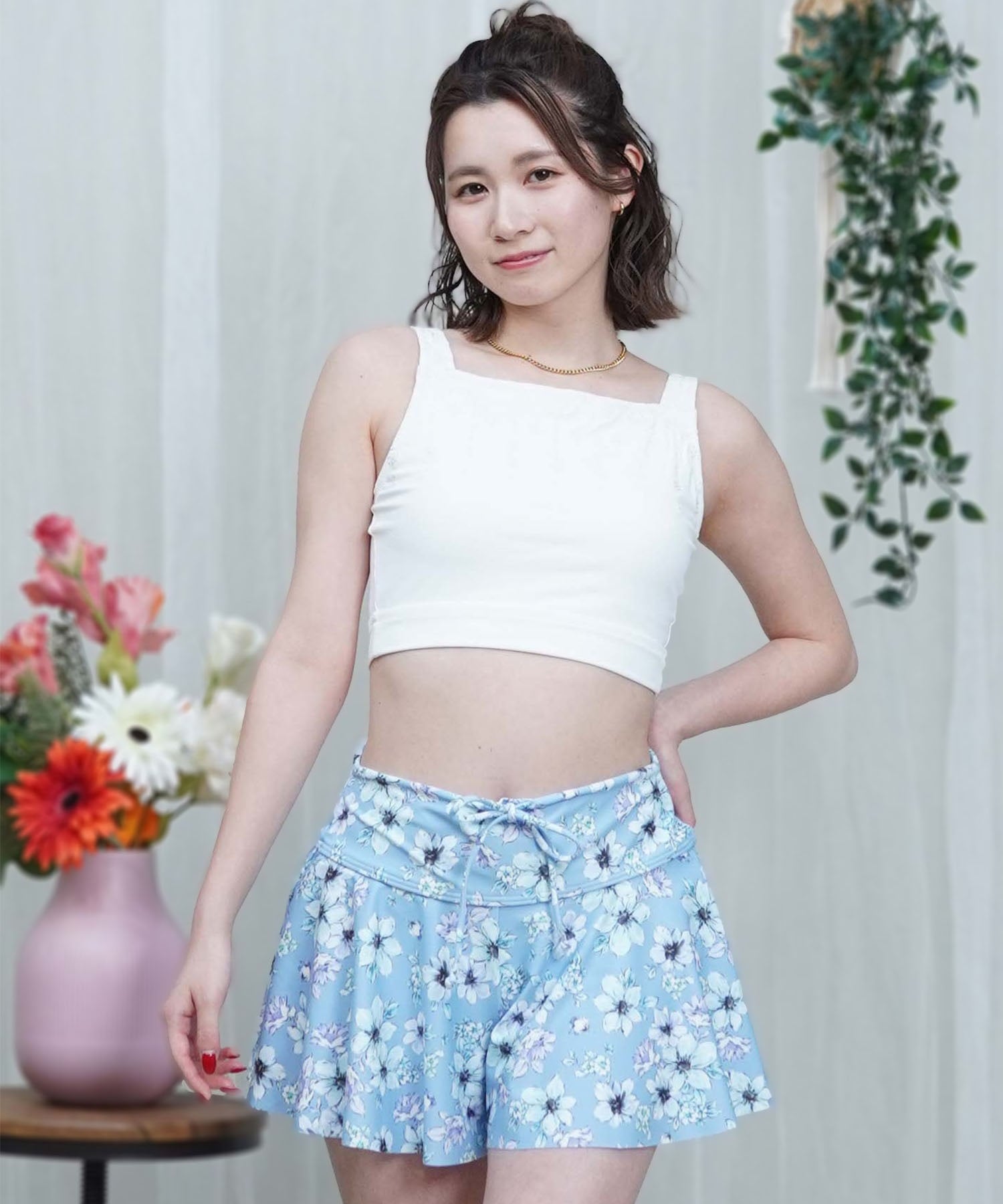 LAETITIA レリッタ 水着 レディース タンキニ 花柄 3点セット 441301(WT-9)