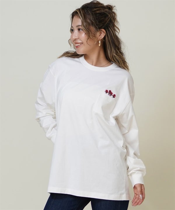 THE NORTH FACE ザ・ノース・フェイス 長袖 Tシャツ ロンT レディース 刺繍 花 ロングスリーブフラッシュドライフラワーロゴティー NT82535