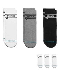 STANCE スタンス ソックス 靴下 3足セット BASIC QUARTER 3 PACK A356A24BAS(WHITE-L)