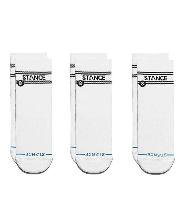 STANCE スタンス ソックス 靴下 3足セット BASIC QUARTER 3 PACK A356A24BAS(WHITE-L)