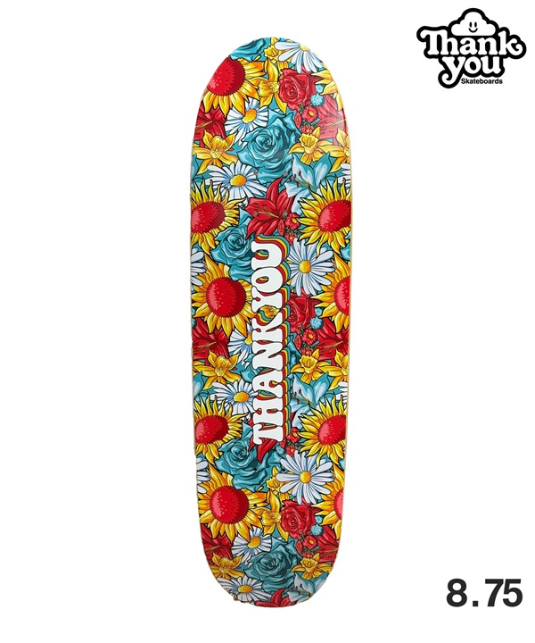 THANK YOU サンキュー スケートボード デッキ 8.75inch WILD FLOWERS FOOTBALL  初心者