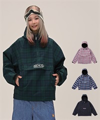 6KNOT シックスノット CHECK スノーボード ウェア ジャケット レディース ムラサキスポーツ 25-26モデル LL C28【2526】(BLACK-S)