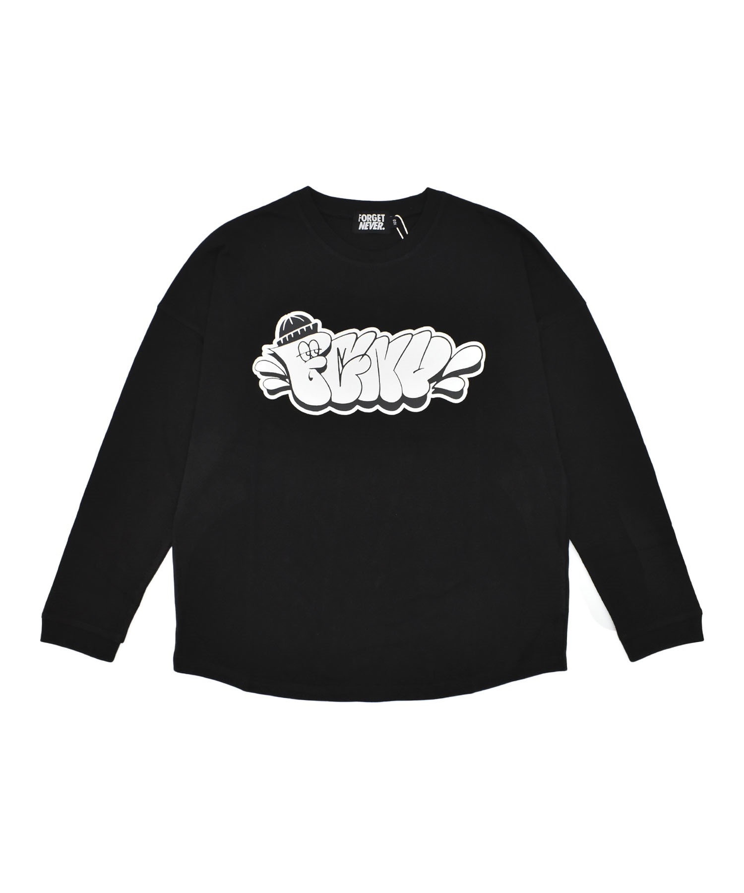 FORGET NEVER フォーゲットネバー 長袖 Tシャツ キッズ ロンT PTEE 244OO3LT107FN(BLK-130cm)
