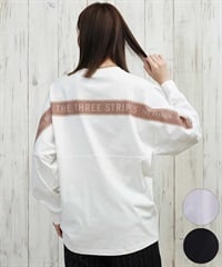 adidas アディダス 長袖 Tシャツ ロンT レディース バックテープ CX380(BK-M)