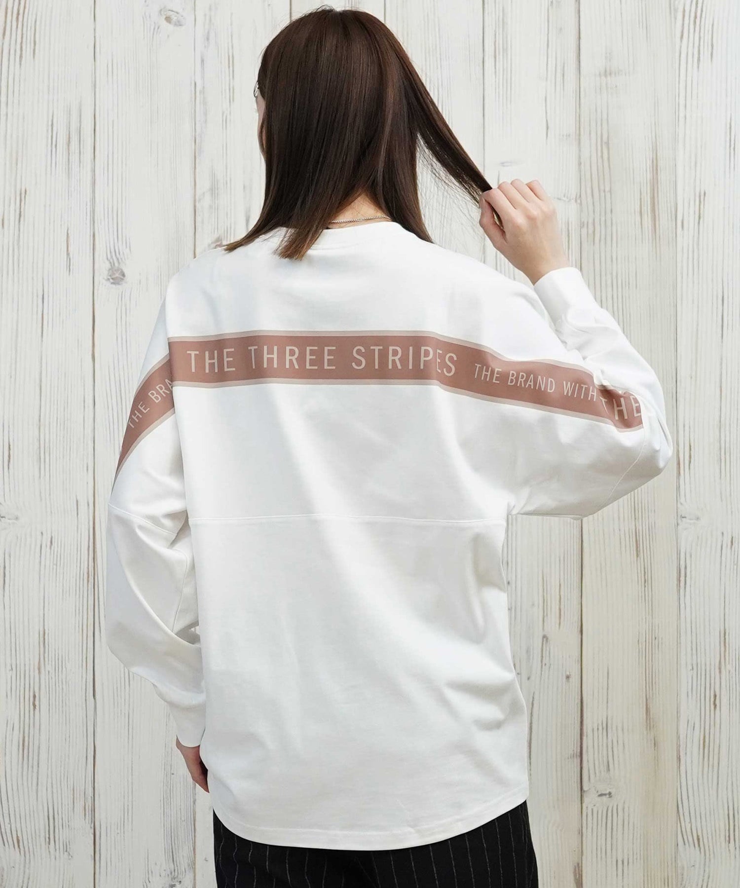 adidas アディダス 長袖 Tシャツ ロンT レディース バックテープ CX380(WT/PK-M)