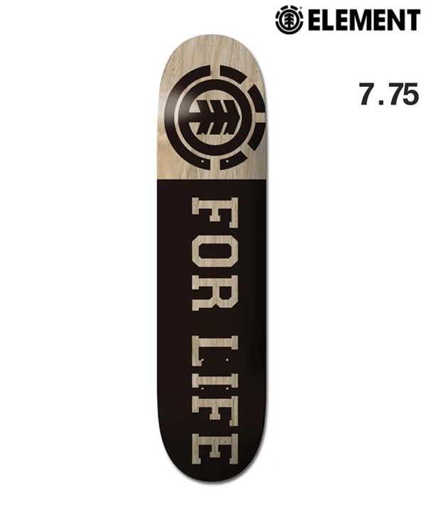 ELEMENT エレメント スケートボード キッズ デッキ 7.75inch FOR LIFE BLACK BF027-024 ムラサキスポーツ