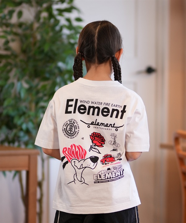 ELEMENT エレメント Tシャツ キッズ 半袖 バックプリント AGE OF SS YOUTH BF025-230(WHT-130cm)