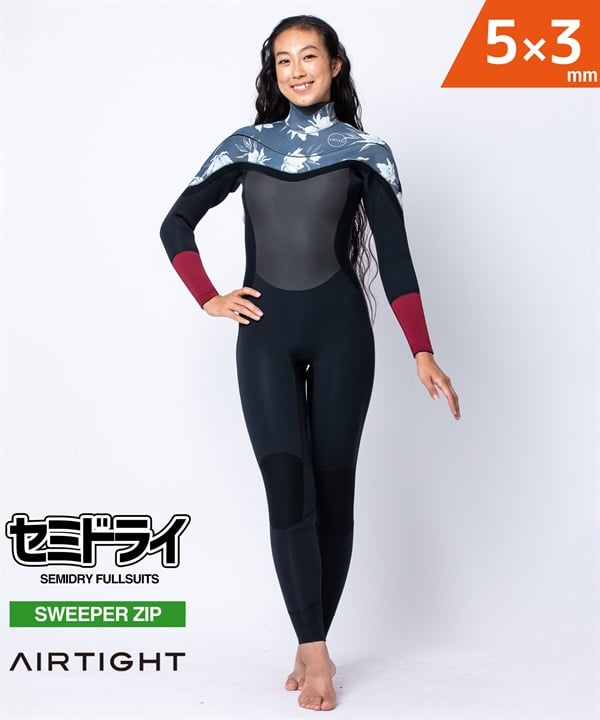 AIRTIGHT エアータイトロングチェストジップ エッジ ELCZ53ST25001W ウェットスーツ セミドライ レディース