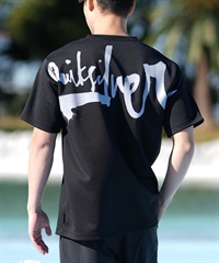 QUIKSILVER クイックシルバー ラッシュガード メンズ 半袖 Tシャツ バックプリント 水陸両用 UVカット QLY251019(BLK-M)