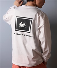 QUIKSILVER クイックシルバー ラッシュガード メンズ 長袖 Tシャツ ロンT バックプリント水陸両用 UVカット QLY251627M ムラサキスポーツ限定(WHT-M)