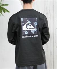 QUIKSILVER クイックシルバー ラッシュガード メンズ 長袖 Tシャツ ロンT バックプリント 水陸両用 UVカット QLY251628M ムラサキスポーツ限定(BLK2-M)