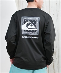 QUIKSILVER クイックシルバー ラッシュガード メンズ 長袖 Tシャツ ロンT バックプリント 水陸両用 UVカット QLY251628M ムラサキスポーツ限定(BLK1-M)