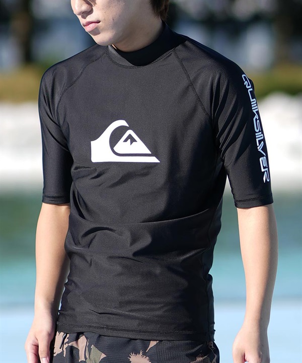 QUIKSILVER クイックシルバー 水着 ラッシュガード 半袖 Tシャツ メンズ ハイネック 速乾 UVカット ALL TIME SR QLY251002