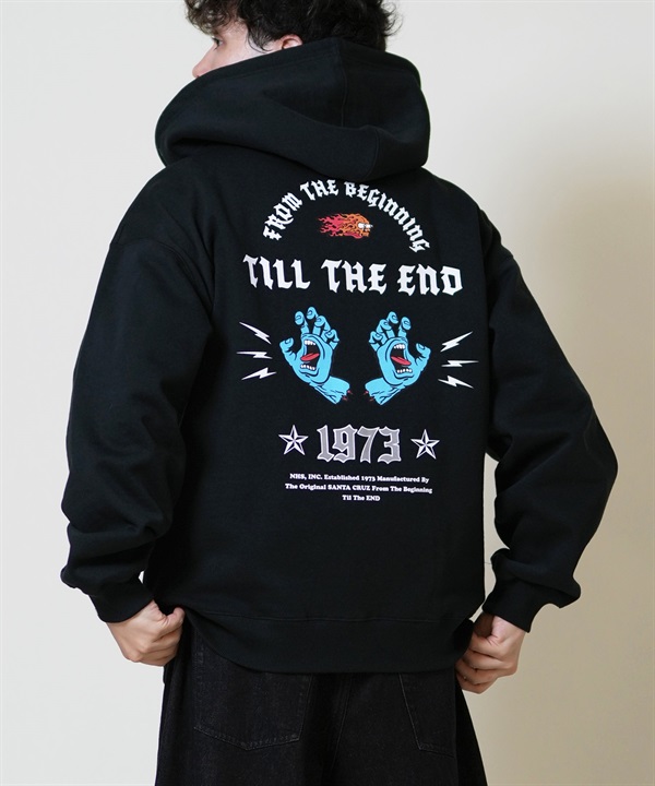 SANTACRUZ サンタクルーズ ジップアップ パーカー メンズ スウェット フーディー バックプリント 裏起毛 502254301 ムラサキスポーツ限定