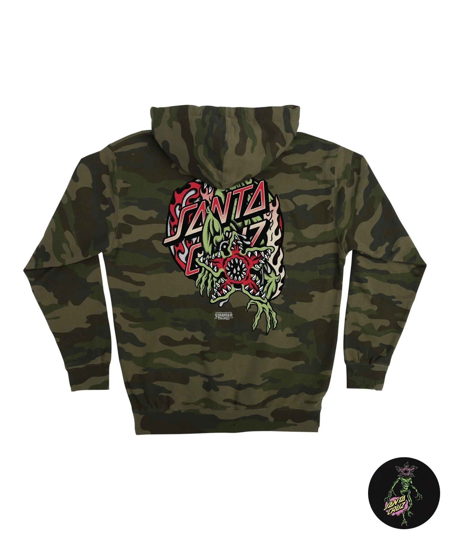 【11月10日発売】 SANTA CRUZ サンタクルーズ × STRANGER THINGS プルオーバー パーカー メンズ ST P OHOOD DEMOGORGON DOT 510255301(BLK-M)