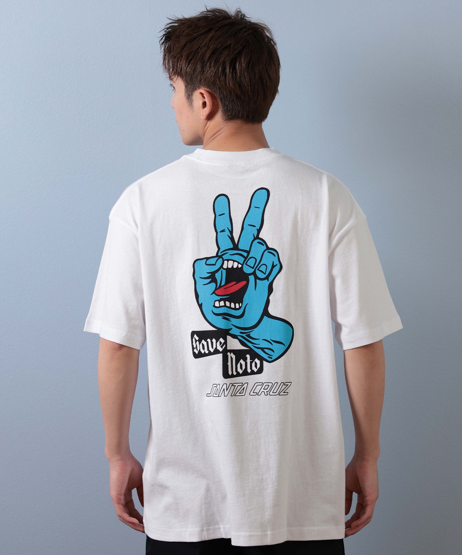 SANTA CRUZ サンタクルーズ 半袖 Tシャツ メンズ バックプリント PEACE FOR NOTO SS TEE 502253413 ムラサキスポーツ限定(WHITE-S)
