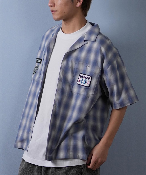 SANTACRUZ サンタクルーズ 半袖 シャツ メンズ チェック柄 502252201 ムラサキスポーツ限定
