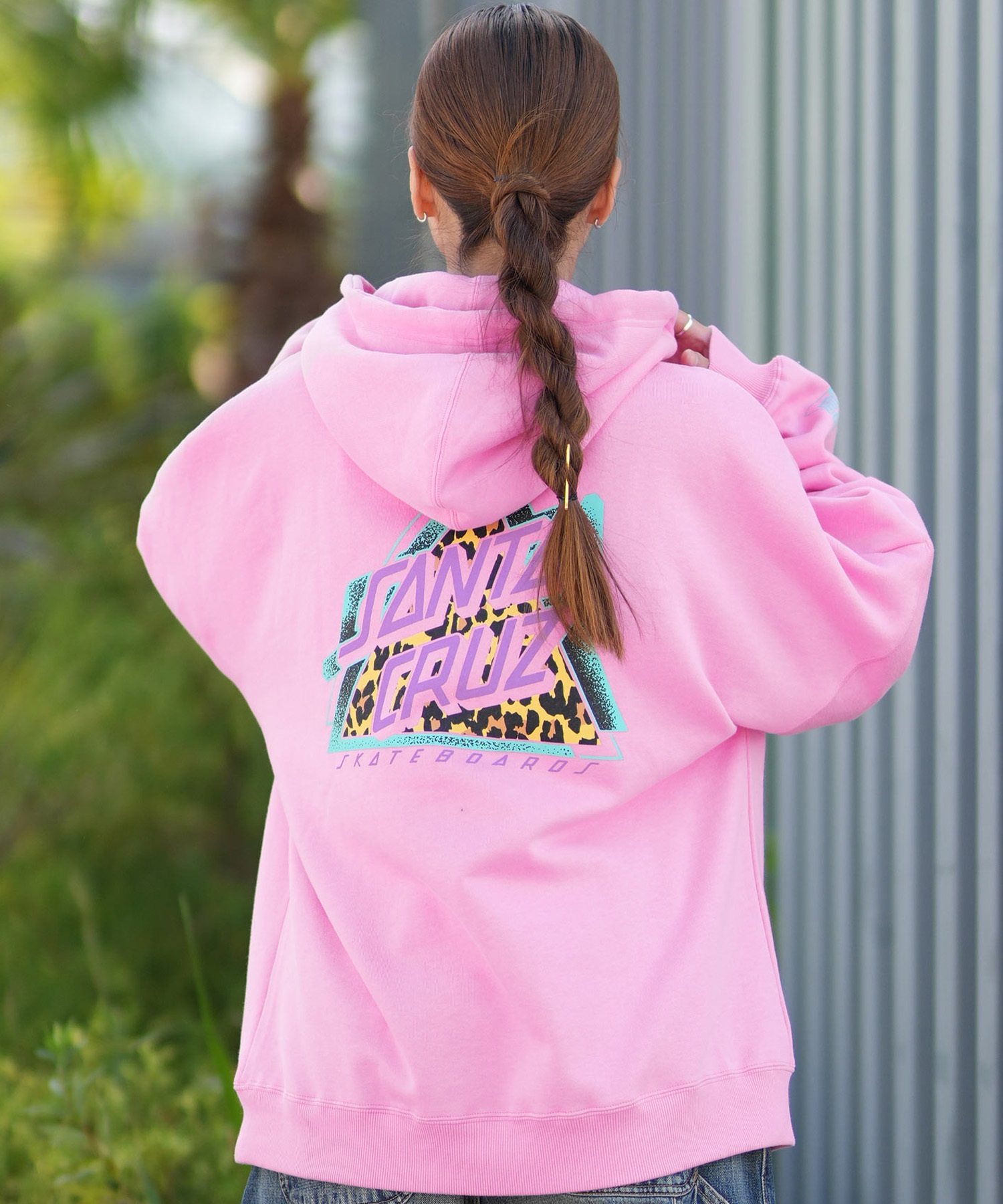 SANTA CRUZ サンタクルーズ ジップアップ パーカー レディース バックプリント ロゴ 502254331 ムラサキスポーツ限定(PINK-M)