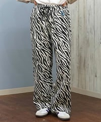 SANTACRUZ サンタクルーズ ロングパンツ レディース ヒョウ柄 レオパード柄 ゼブラ柄 チノ ワークパンツ 502254531(ZEBRA-M)