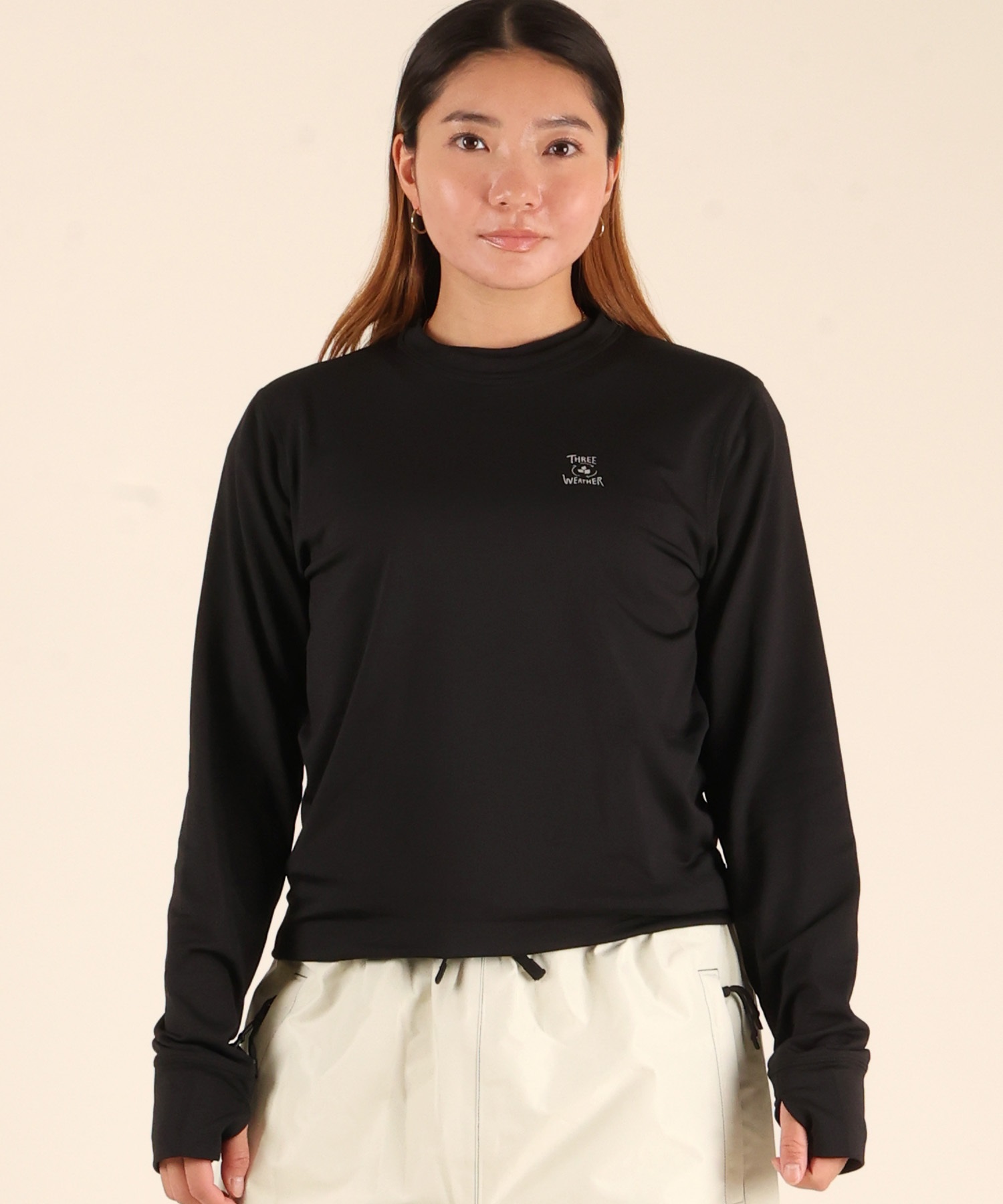 THREE WEATHER スリーウェザー WS WARM TOPS MTWO-008C スノーボード インナー 【2526】(BLACK-SM)