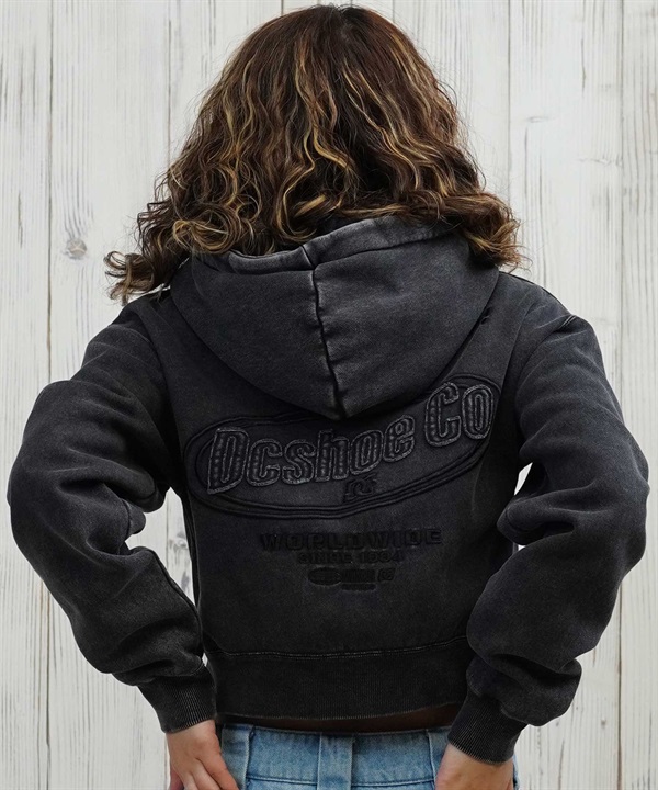 DC ディーシー ジップアップ パーカー レディース クロップド丈 ショート丈 セットアップ対応 裏起毛 LZP254307