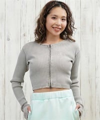 DC ディーシー 長袖 Tシャツ ロンT レディース クロップド丈 ショート丈 ジップアップ TELECO ZIP CARDIGAN LCD254310(BES-M)