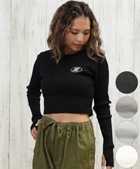 DC ディーシー 長袖 Tシャツ ロンT レディース クロップド丈 ショート丈 シンプル TELECO SHORT LS LLT254311(BES-M)