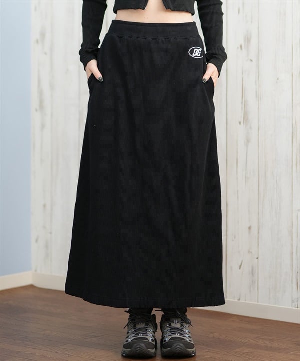 DC ディーシー スカート レディース ロングスカート リブ スリット LSK254318M ムラサキスポーツ限定