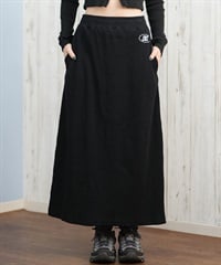 DC ディーシー スカート レディース ロングスカート リブ スリット LSK254318M ムラサキスポーツ限定(BLK-M)