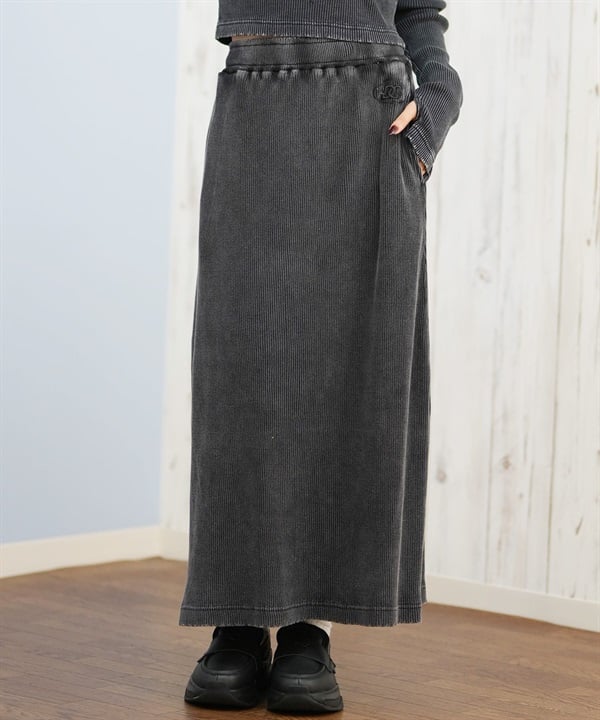 DC ディーシー スカート レディース ロングスカート リブ スリット LSK254318M ムラサキスポーツ限定(BKS-M)