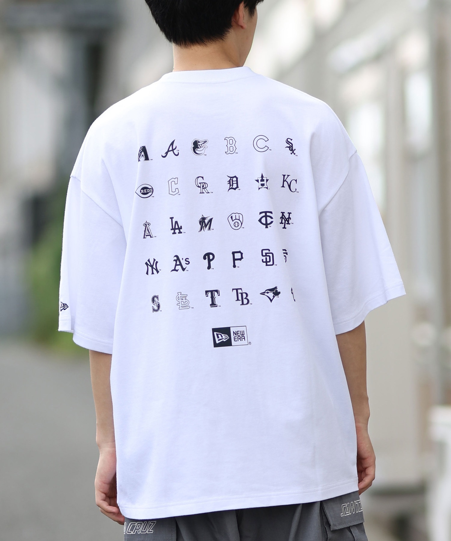 NEW ERA ニューエラ 半袖 Tシャツ メンズ バックプリント MLB ロゴ オーバーサイズ 14410063(WT-M)
