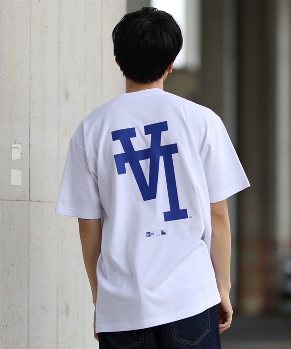 NEW ERA ニューエラ 半袖 Tシャツ メンズ バックプリント ロサンゼルス・ドジャース 14410095(WT-M)