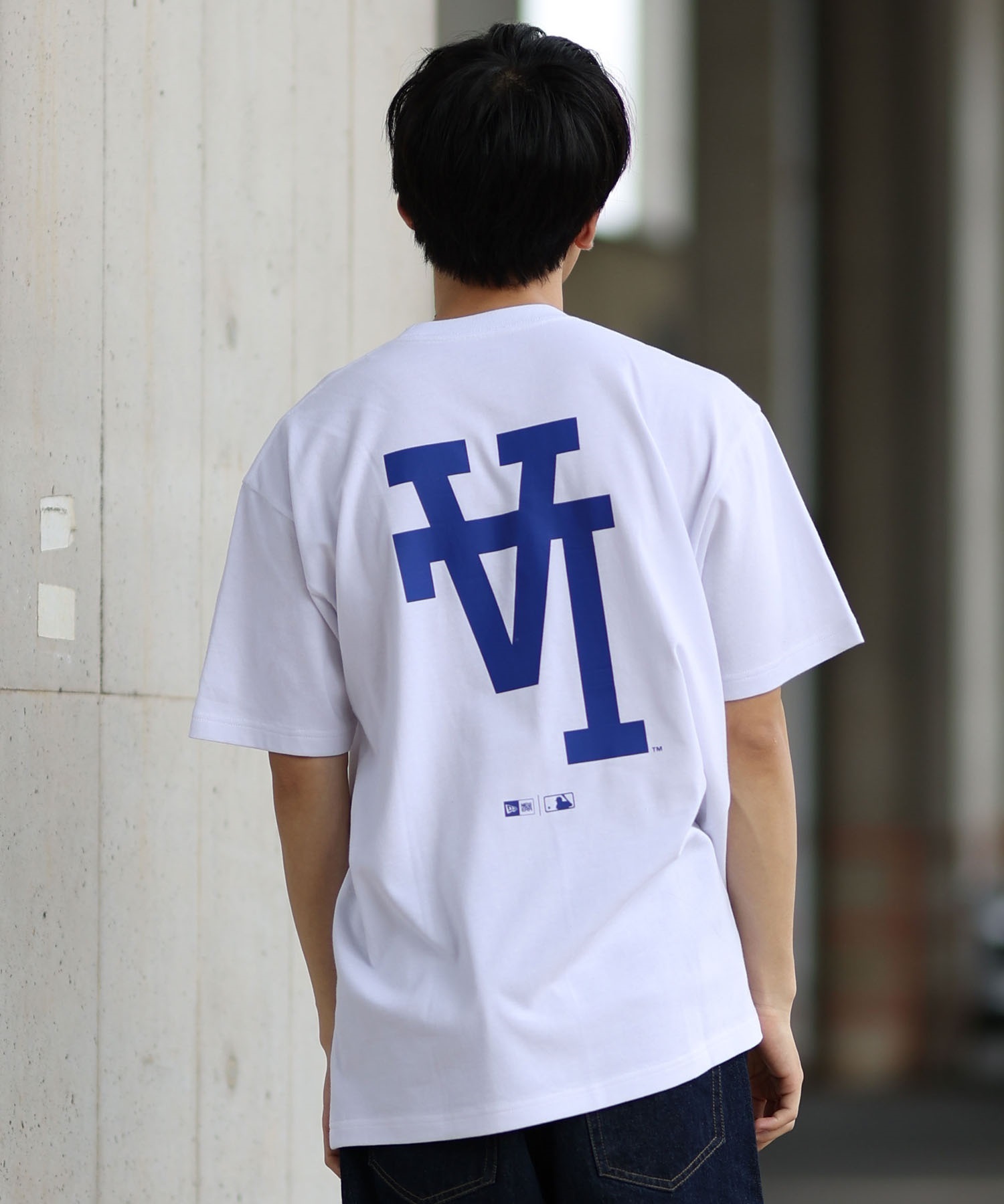 NEW ERA ニューエラ 半袖 Tシャツ メンズ バックプリント ロサンゼルス・ドジャース 14410095(WT-M)