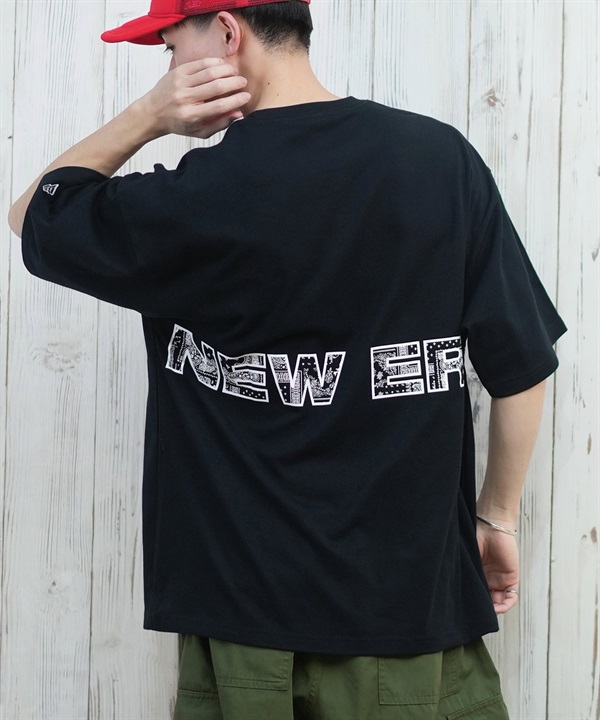 NEW ERA ニューエラ 半袖 Tシャツ メンズ バックプリント オーバーサイズ 吸水速乾 14670924 ムラサキスポーツ限定