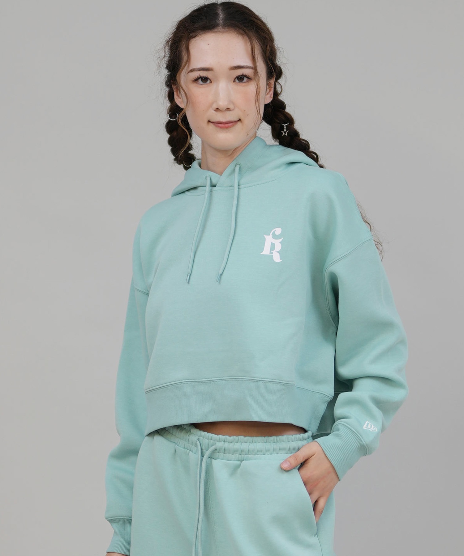 NEW ERA ニューエラ プルオーバー パーカー レディース NEW ERA×CALNAMUR SWEAT SHORT HOODIE 14875703(MNT-S)