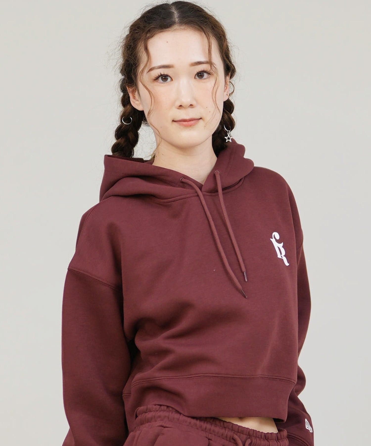 NEW ERA ニューエラ プルオーバー パーカー レディース NEW ERA×CALNAMUR SWEAT SHORT HOODIE 14875704(BRN-S)