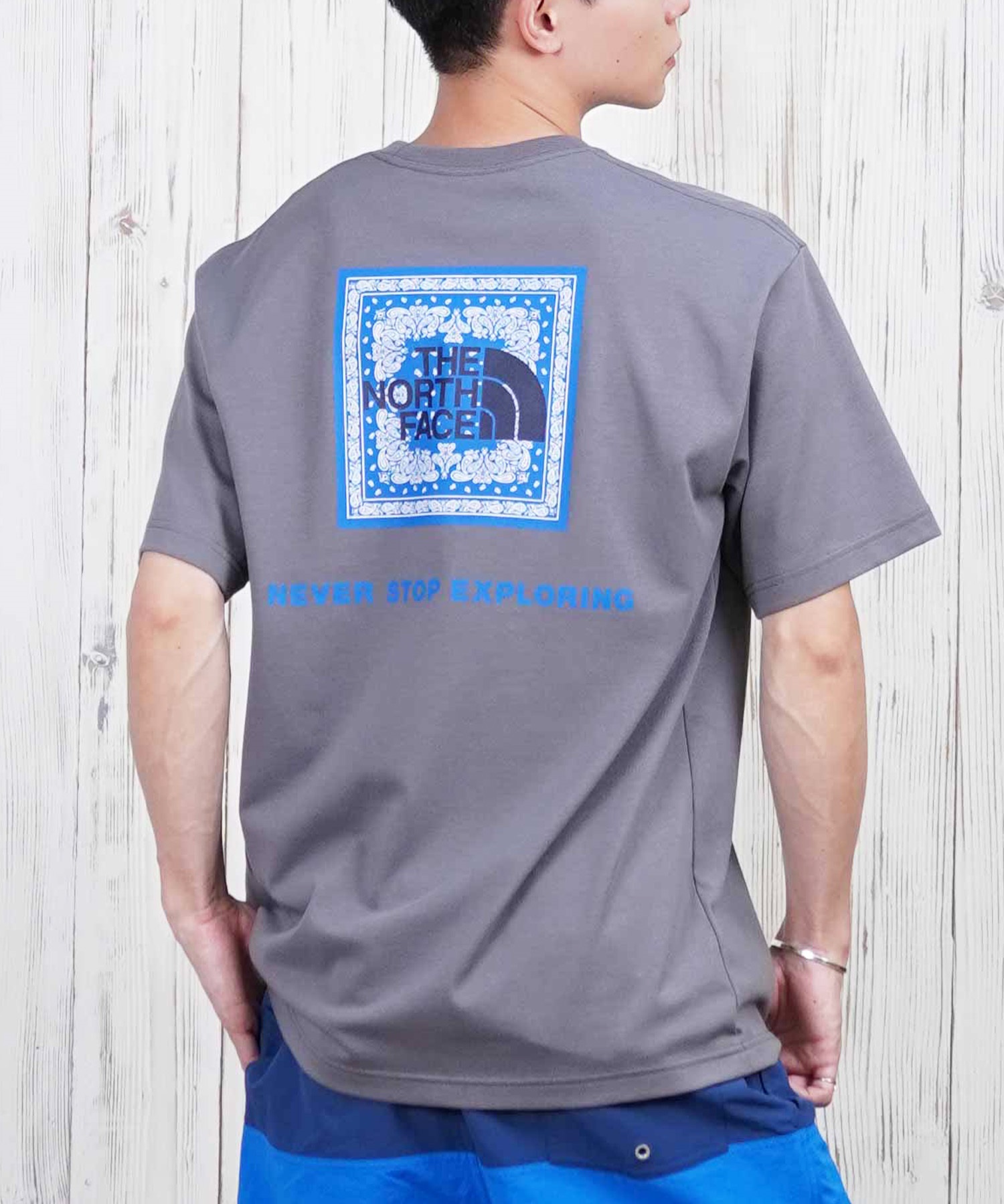 THE NORTH FACE ザ・ノース・フェイス 半袖 Tシャツ メンズ ショートスリーブバンダナスクエアロゴティー NT32446(SP-S)