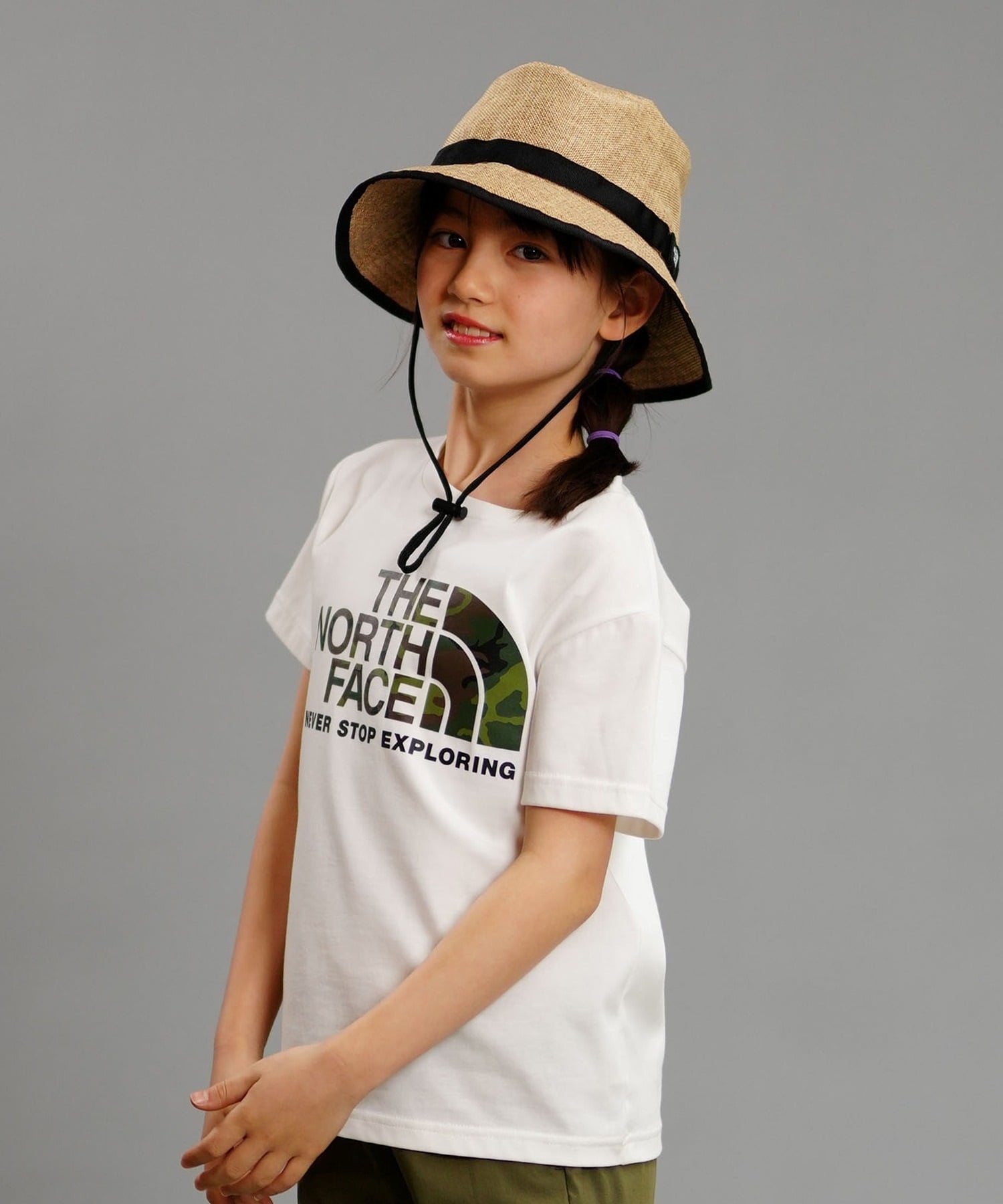 THE NORTH FACE ザ・ノース・フェイス Tシャツ キッズ 半袖 UVカット ショートスリーブカモロゴティー NTJ32359(WW-130cm)