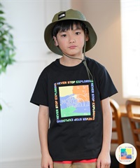 THE NORTH FACE ザ・ノース・フェイス Tシャツ キッズ 半袖 吸汗速乾 UVカット ショートスリーブゲットモテッドグラフィックティー NTJ32575(WD-130cm)