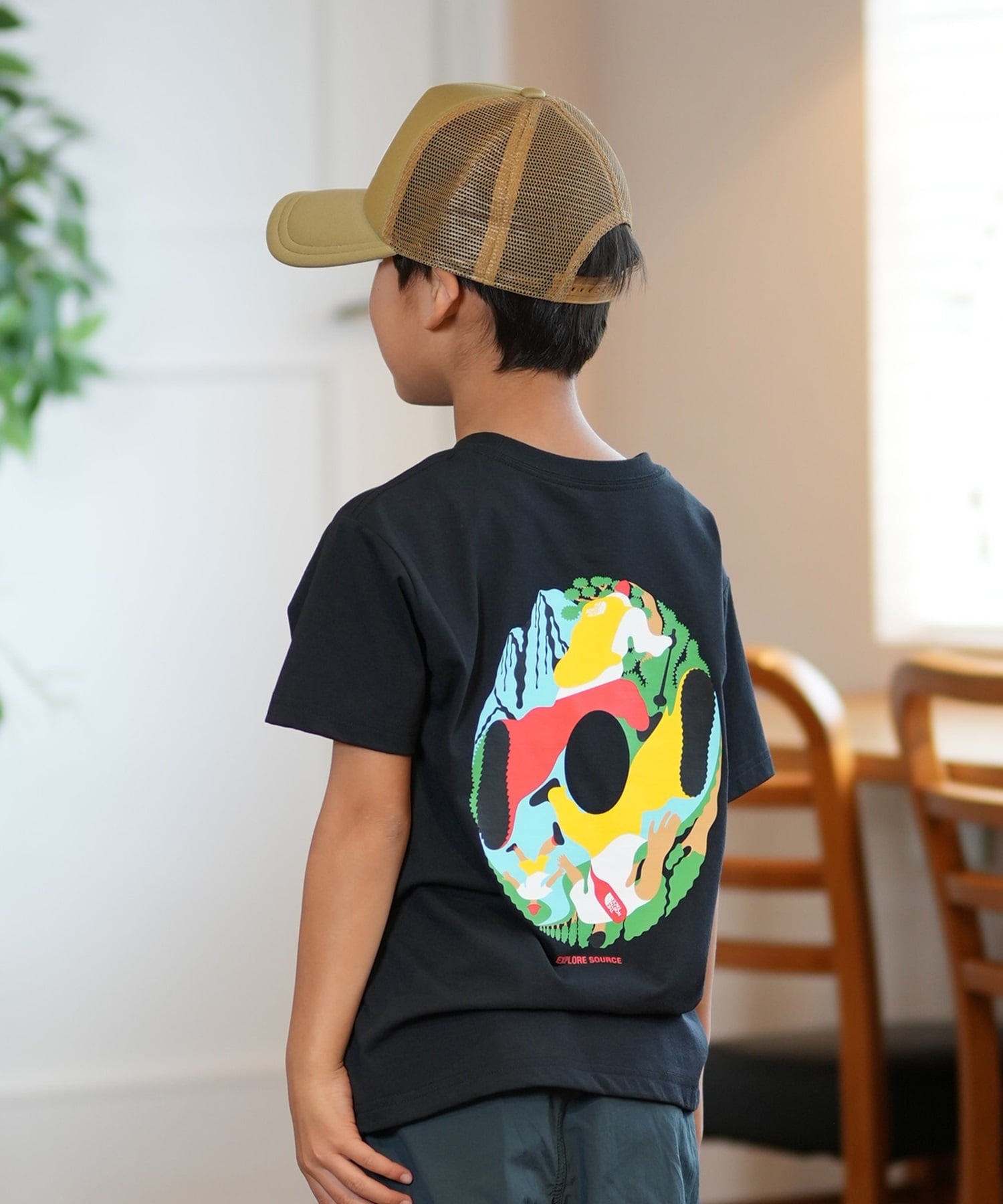 THE NORTH FACE ザ・ノース・フェイス Tシャツ キッズ 半袖 吸汗速乾 UVカット ショートスリーブイーエスサーキュレーションティー NTJ32577(K-130cm)