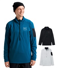 BURTON バートン エーケー Men's [ak] Helium Grid Fleece Half-Zip スノーボード ウェア インナー メンズ 25-26モデル 【2526】(TRUEBLACK-XXS)