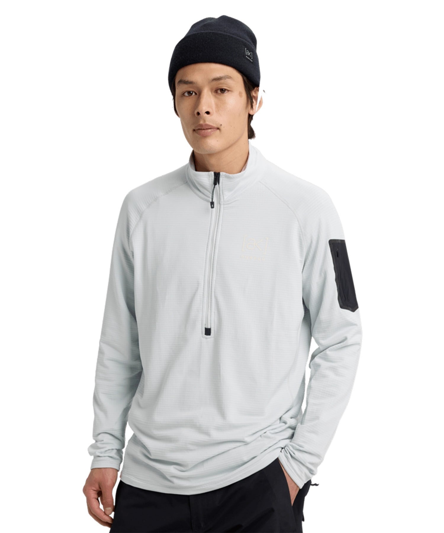 BURTON バートン エーケー Men's [ak] Helium Grid Fleece Half-Zip スノーボード ウェア インナー メンズ 25-26モデル 【2526】(GRAYCLOUD-XXS)